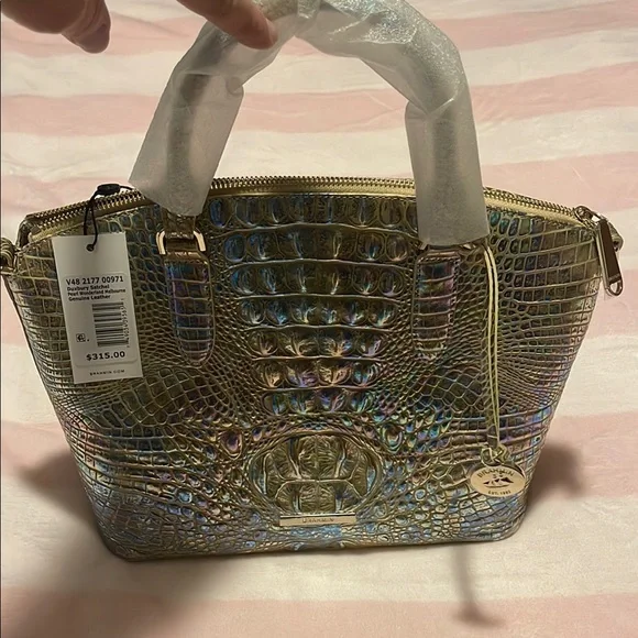 Brahmin Iridescent Gold Crocodile Embossed Bag - Picture 1 of 3